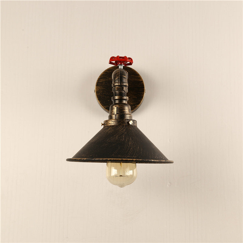 American retro wall lamp, restaurant, bar, coffee shop, clothing store, corridor decoration, wrought iron water pipe wall lamp
